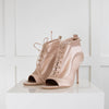 Malone Souliers Pale Pink Satin Lace Up Open Toe Heels