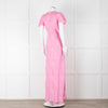 LoveShackFancy Pink On Pink Print Lace Trim Maxi Dress