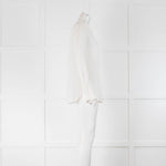 Joseph Cream Front Panel Mandarin Collar Shirt