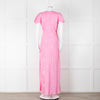 LoveShackFancy Pink On Pink Print Lace Trim Maxi Dress
