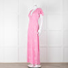 LoveShackFancy Pink On Pink Print Lace Trim Maxi Dress