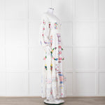 Fillyboo White Multi Colour Embroidered Maxi Dress