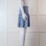 Ganni Blue Smock Waist Mini Skirt