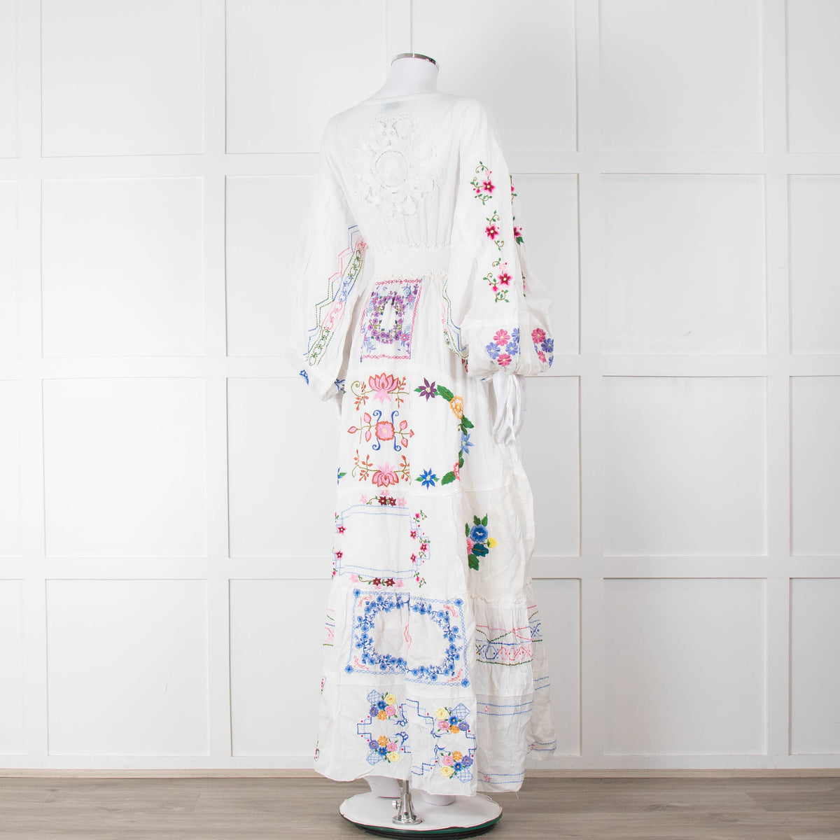 Fillyboo White Multi Colour Embroidered Maxi Dress