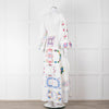 Fillyboo White Multi Colour Embroidered Maxi Dress