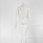 The Kooples White Lace Long Sleeve Zip Back Short Top