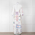 Fillyboo White Multi Colour Embroidered Maxi Dress