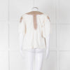 By Malene Birger Cream Beige Gold Embroidered Short Sleeve Top