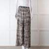 Rabens Soloner Grey & Beige Patterned Skirt With Slit Front