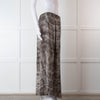 Rabens Soloner Grey & Beige Patterned Skirt With Slit Front