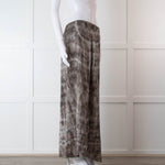 Rabens Soloner Grey & Beige Patterned Skirt With Slit Front