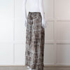 Rabens Soloner Grey & Beige Patterned Skirt With Slit Front