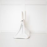 Hermes White 35 Birkin Togo Leather Bag