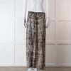 Rabens Soloner Grey & Beige Patterned Skirt With Slit Front