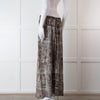 Rabens Soloner Grey & Beige Patterned Skirt With Slit Front