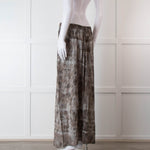Rabens Soloner Grey & Beige Patterned Skirt With Slit Front