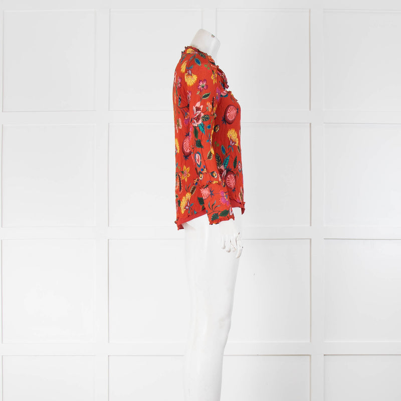 Alexis Rust Floral Long Sleeve Top
