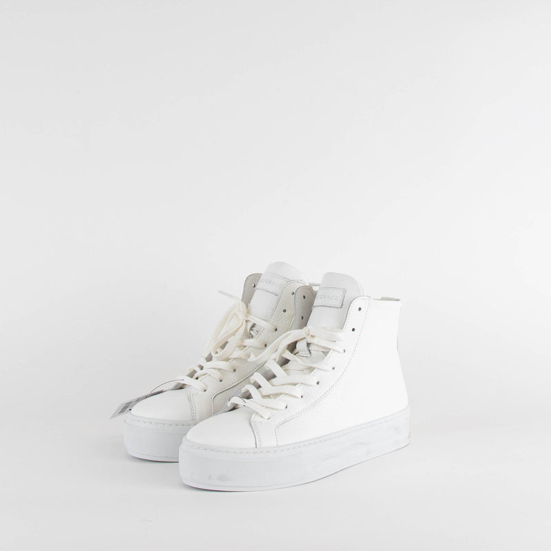 Air & Grace Pure White High Ankle Trainers