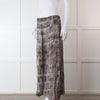 Rabens Soloner Grey & Beige Patterned Skirt With Slit Front