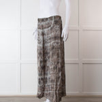 Rabens Soloner Grey & Beige Patterned Skirt With Slit Front