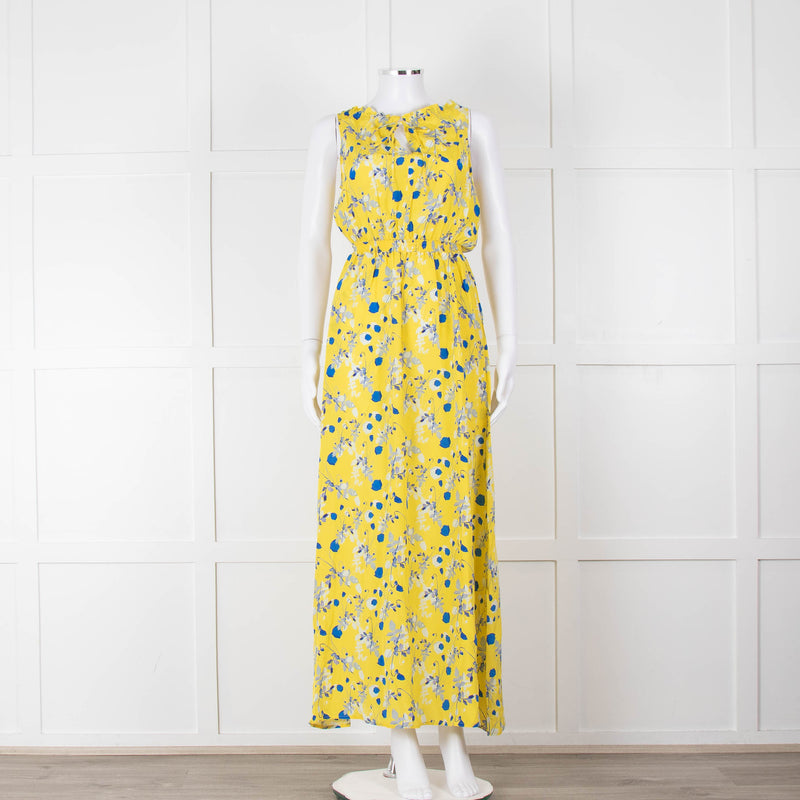Ridley Yellow Blue Floral Sleeveless Maxi Dress