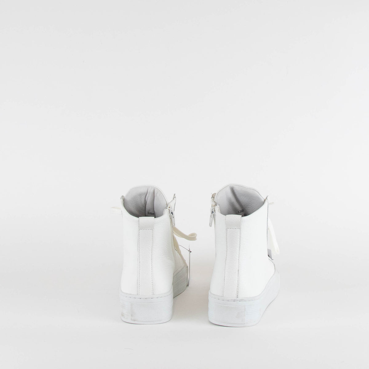 Air & Grace Pure White High Ankle Trainers