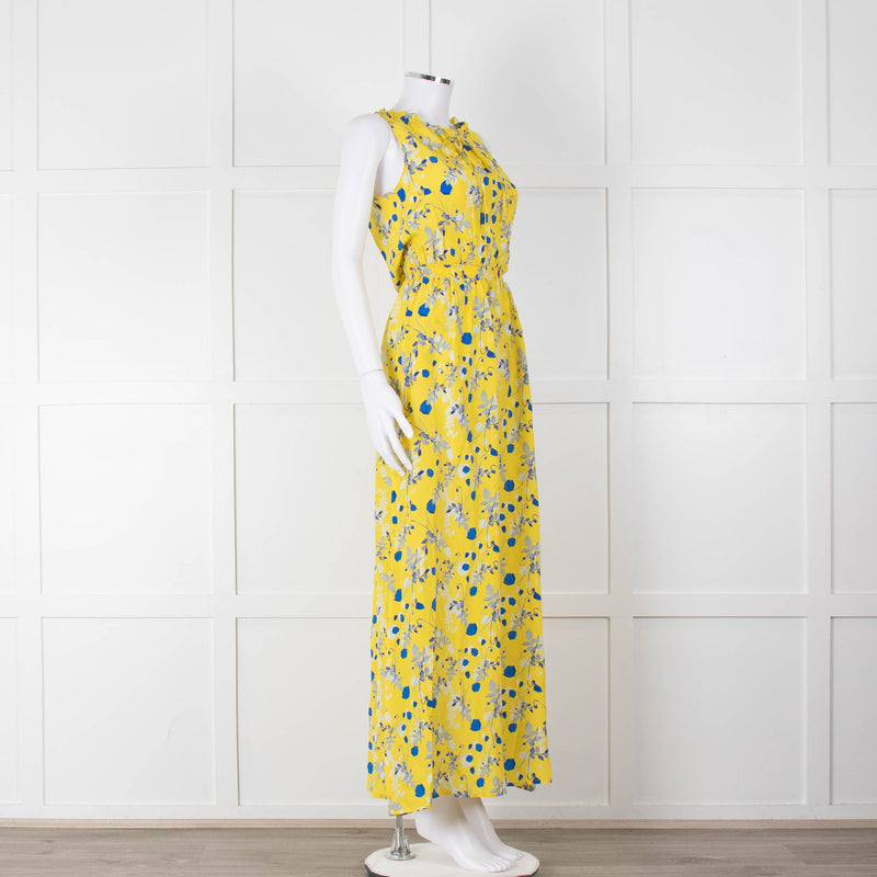 Ridley Yellow Blue Floral Sleeveless Maxi Dress