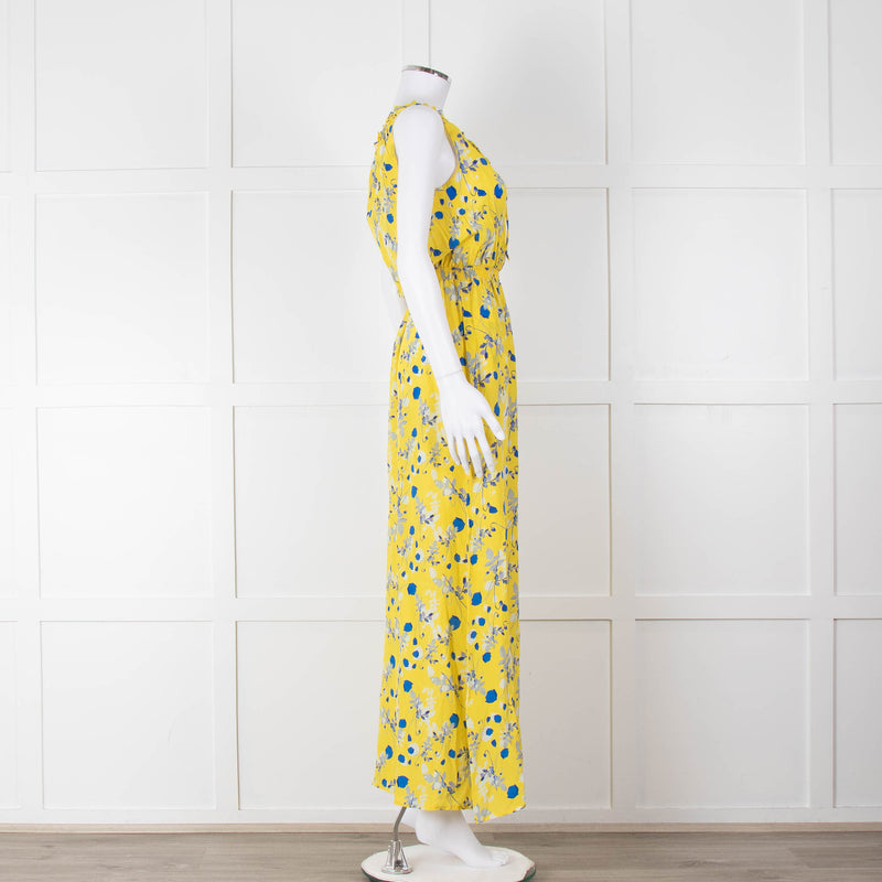 Ridley Yellow Blue Floral Sleeveless Maxi Dress