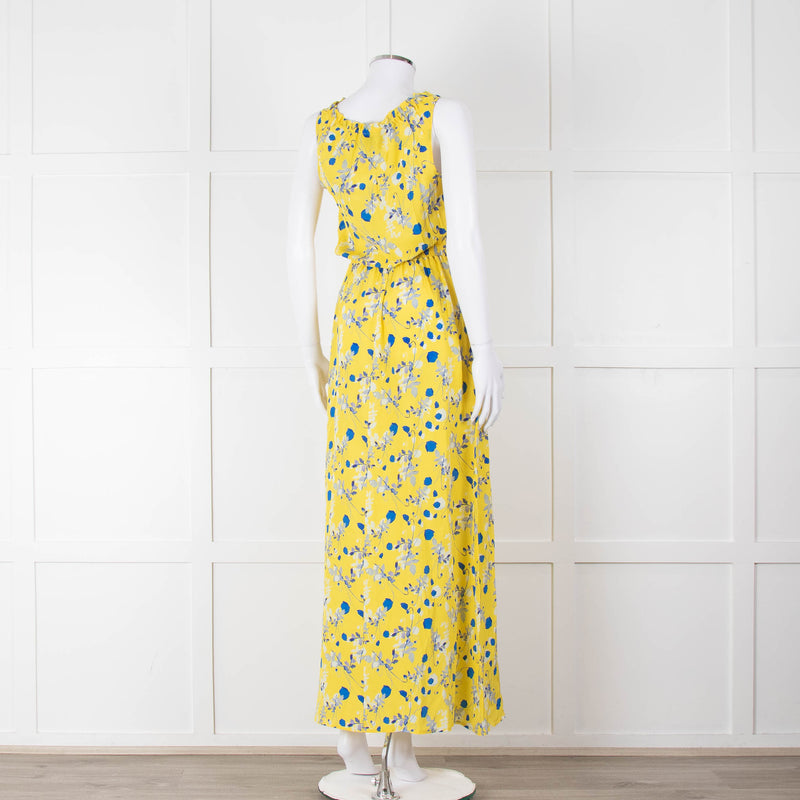 Ridley Yellow Blue Floral Sleeveless Maxi Dress