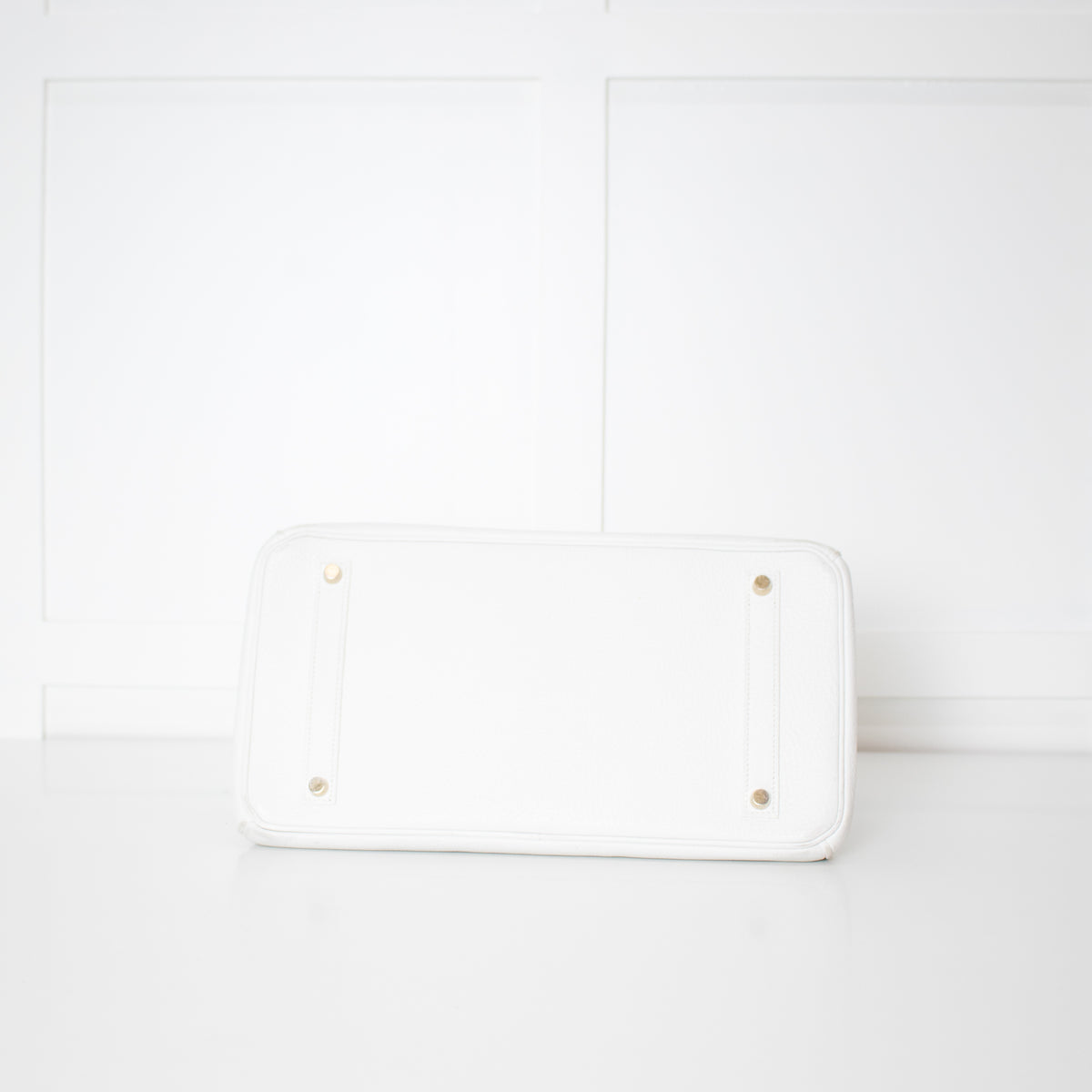 Hermes White 35 Birkin Togo Leather Bag