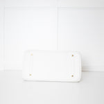 Hermes White 35 Birkin Togo Leather Bag