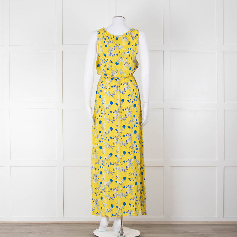 Ridley Yellow Blue Floral Sleeveless Maxi Dress