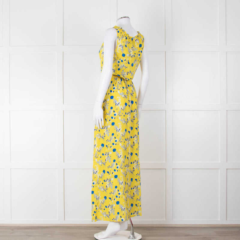 Ridley Yellow Blue Floral Sleeveless Maxi Dress