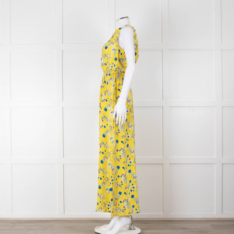 Ridley Yellow Blue Floral Sleeveless Maxi Dress