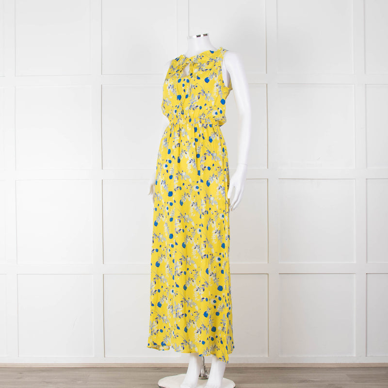 Ridley Yellow Blue Floral Sleeveless Maxi Dress