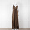 Melissa Odabash Brown Animal Print Halter Neck Maxi Dress