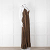 Melissa Odabash Brown Animal Print Halter Neck Maxi Dress