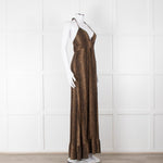 Melissa Odabash Brown Animal Print Halter Neck Maxi Dress