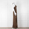 Melissa Odabash Brown Animal Print Halter Neck Maxi Dress