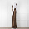 Melissa Odabash Brown Animal Print Halter Neck Maxi Dress