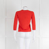 Carolina Herrera Orange Silk Blend Pearl Button Cardigan