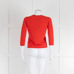 Carolina Herrera Orange Silk Blend Pearl Button Cardigan