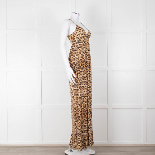 Melissa Odabash Brown Animal Print Sleeveless Maxi Sun Dress
