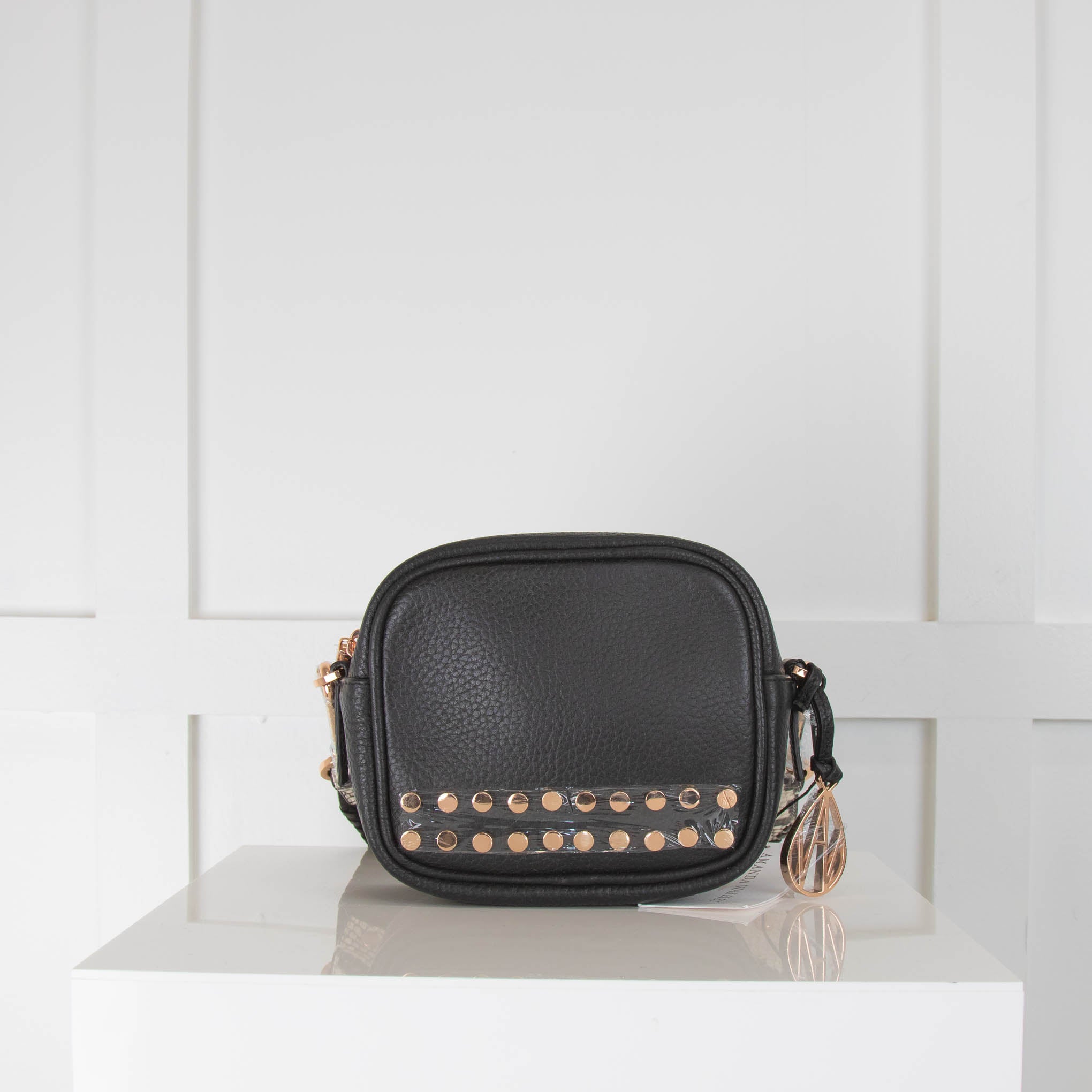 Amanda Wakeley Black Rose Gold Hardware Crossbody Bag – Phoenix Style