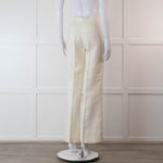 Ralph Lauren Collection Purple Label Cream Linen Trousers