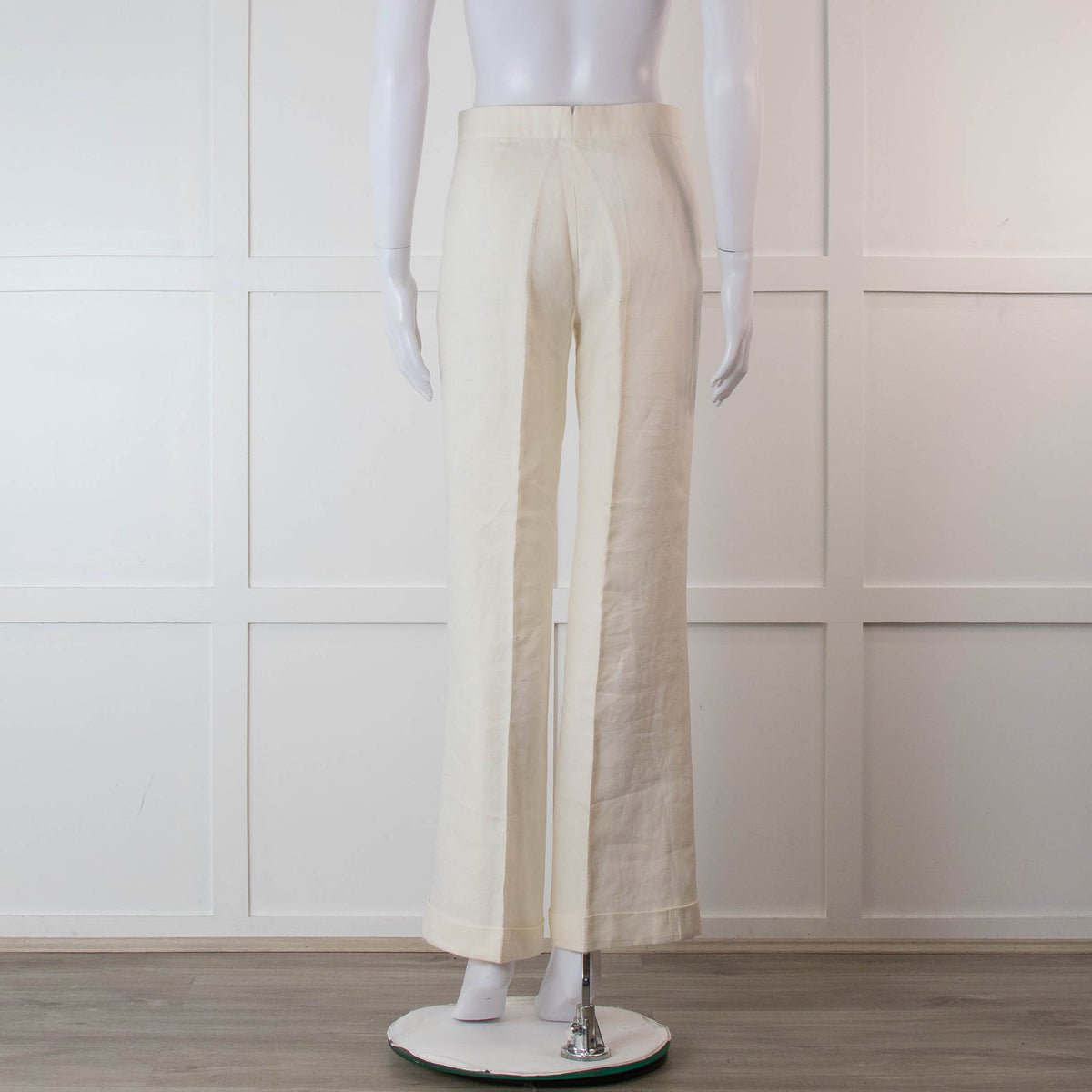 Ralph Lauren Collection Purple Label Cream Linen Trousers