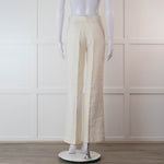 Ralph Lauren Collection Purple Label Cream Linen Trousers