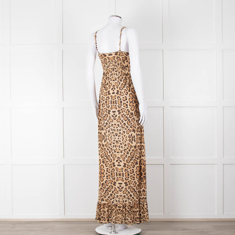 Melissa Odabash Brown Animal Print Sleeveless Maxi Sun Dress