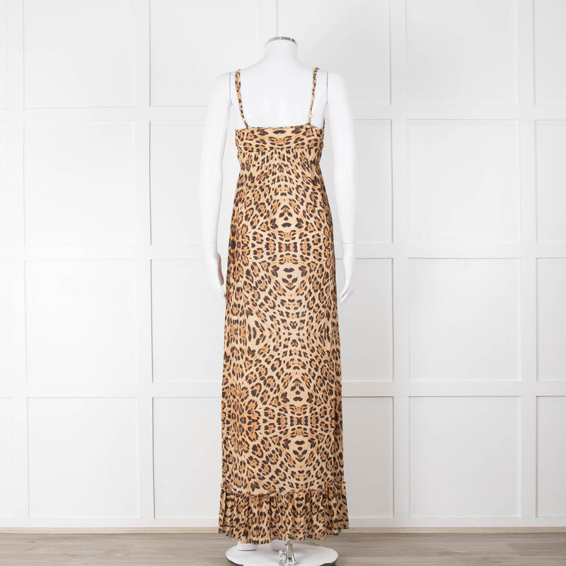 Melissa Odabash Brown Animal Print Sleeveless Maxi Sun Dress