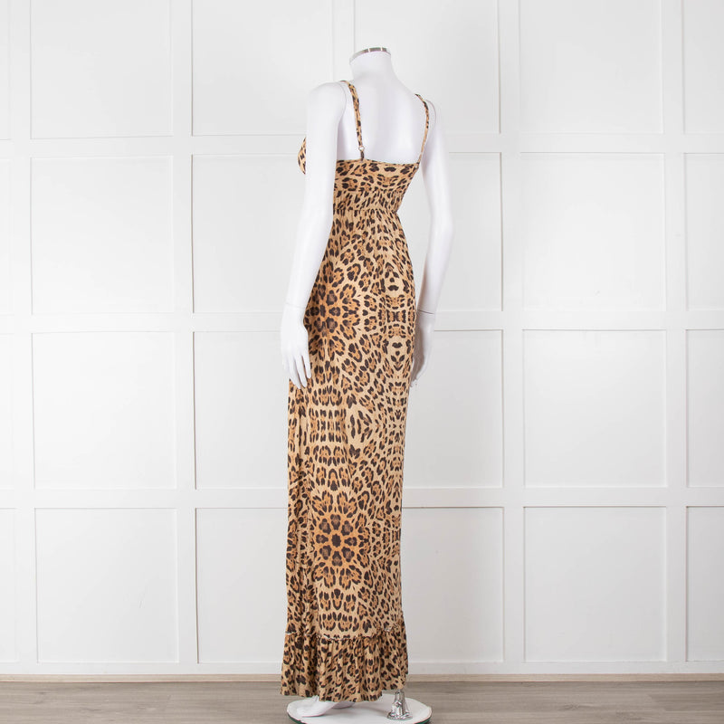 Melissa Odabash Brown Animal Print Sleeveless Maxi Sun Dress